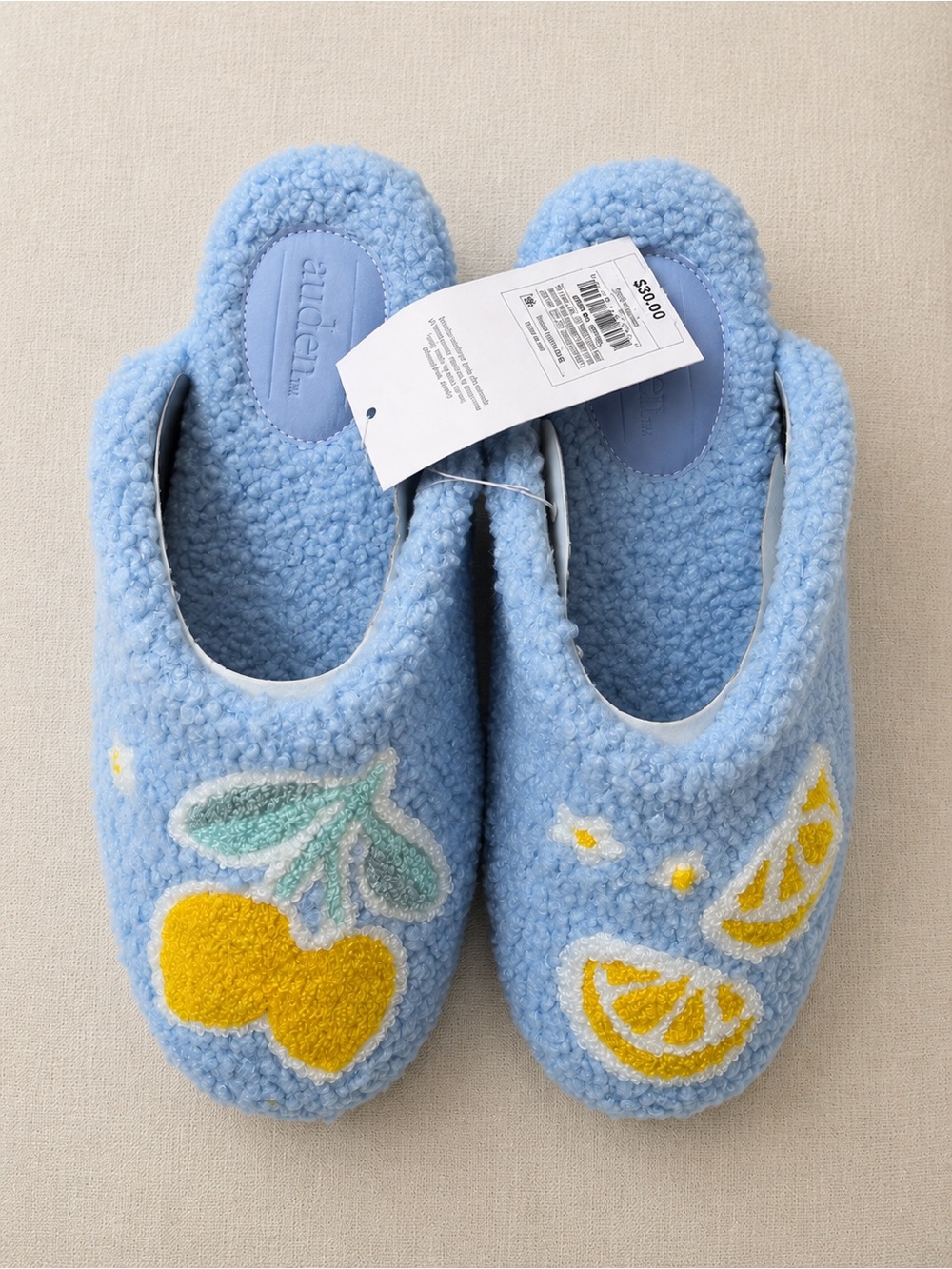 Auden Light Blue Shearling Slippers